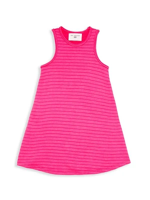 Little Girl's & Tonal Striped Flounce Dress