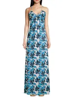 Dirin Floral Cover-Up Maxi Dress