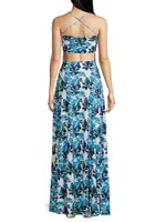 Dirin Floral Cover-Up Maxi Dress