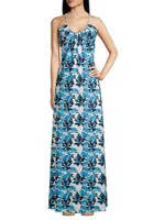 Dirin Floral Cover-Up Maxi Dress