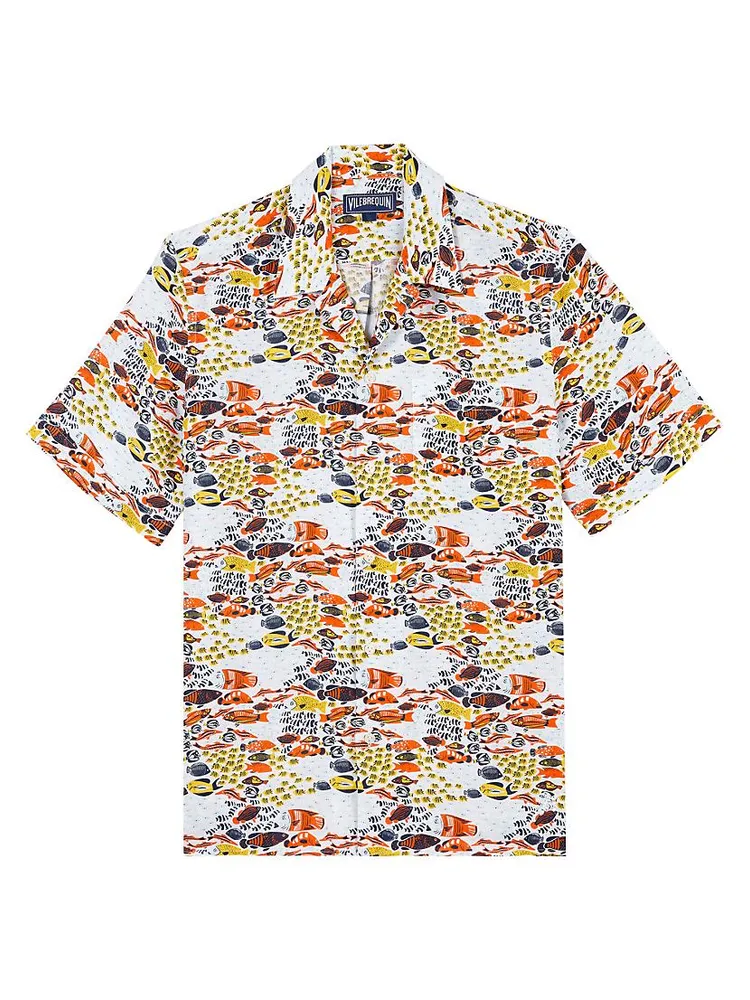 Fish Fam Linen Camp Shirt