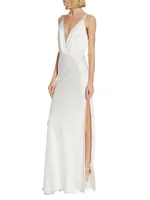 Vick V-Neck Satin Gown