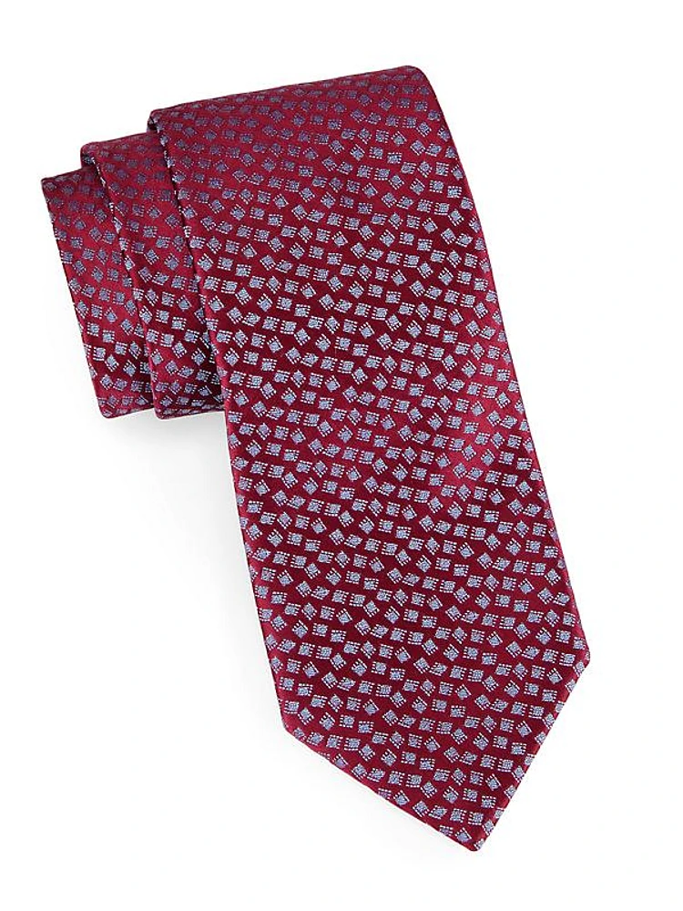 Cube Jacquard Silk Tie