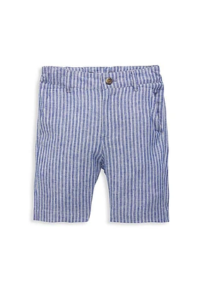 Little Boy's & Boy's Striped Flat Front Shorts