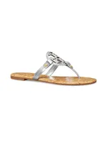 Miller Metallic Leather Flip Flop Sandals