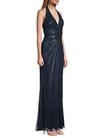 Beaded Halterneck Gown