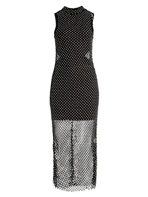 Audrina Pearl Mesh Midi-Dress