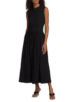 Sleeveless Cotton Midi-Dress