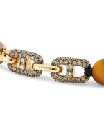 Executive 18K Rose Gold, 1.18 TCW Brown Diamonds & Tiger's Eye Slider Bracelet