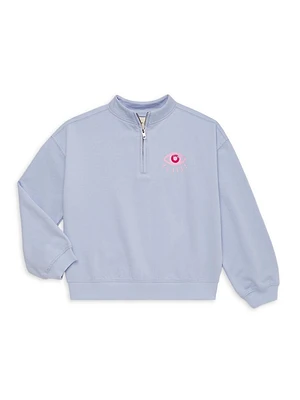 Little Girl's & Violet Quarter-Zip Pullover