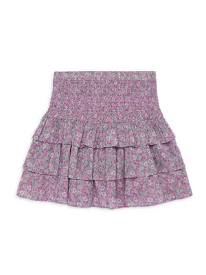 Little Girl's & Selena Smocked Floral Skirt