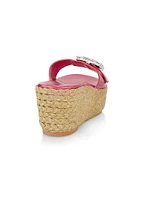 Saint Tropez Buckle Wedge Slides