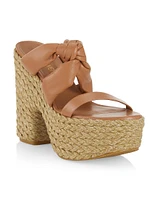 Leather Knotted Espadrille Sandals