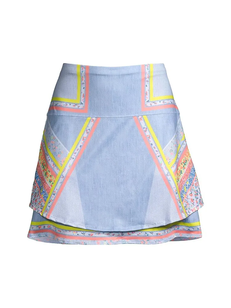 Chambray Blossom Layered Skort