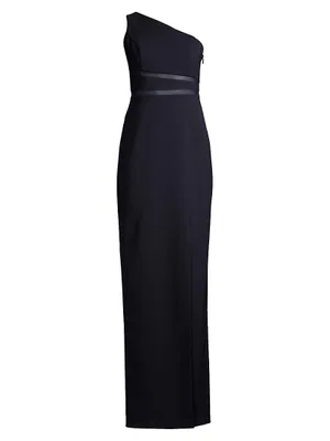 Asymmetric Crepe Gown