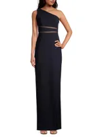 Asymmetric Crepe Gown