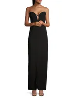 Sweetheart Twill Column Gown