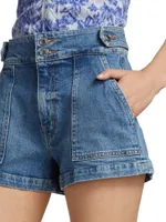 Vincent Cotton Denim Utility Shorts