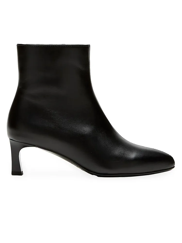 Amely 50MM Leather Kitten-Heel Booties