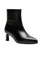 Amely 50MM Leather Kitten-Heel Booties