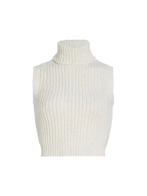 Shaker Sleeveless Turtleneck Sweater