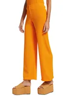 Jabber Rib-Knit Wide-Leg Crop Pants