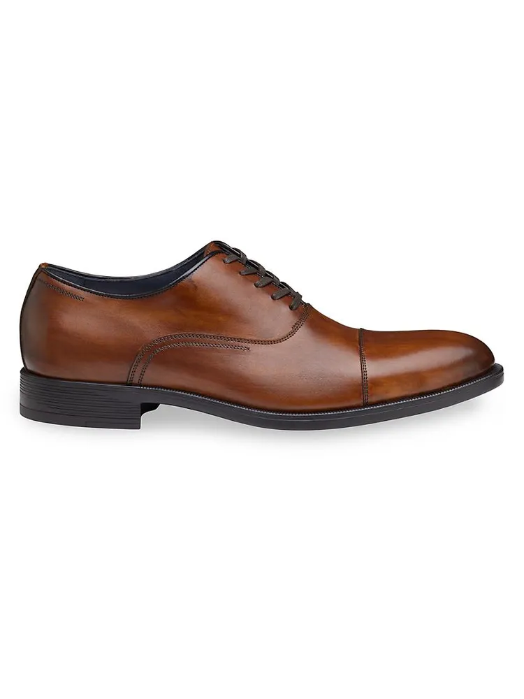 J&M Collection Flynch Leather Cap-Toe Oxfords