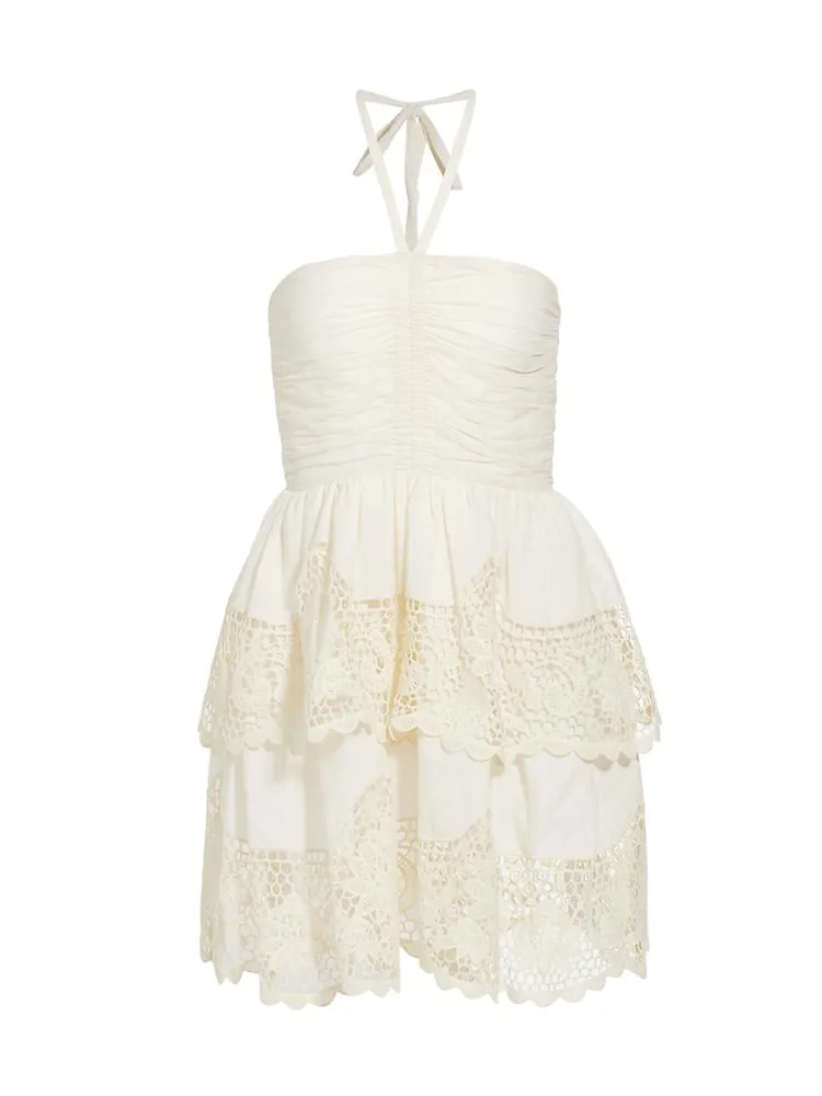 Savannah Ruffled Lace Minidress