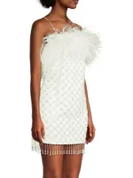 Bridal Chantal Feathered Embellished Minidress