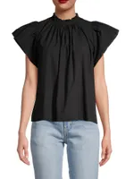 Carla Ruffle-Neck Top