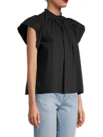 Carla Ruffle-Neck Top