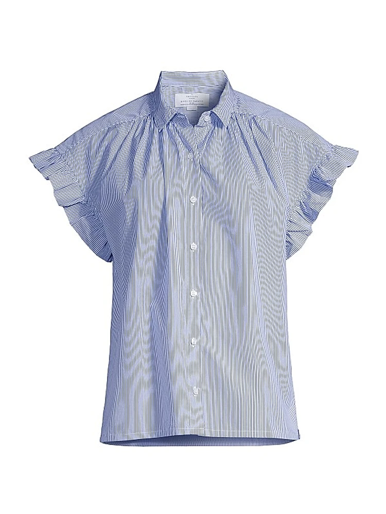 Marianna B Stripe Cotton Button-Front Shirt