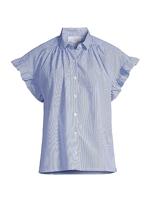 Marianna B Stripe Cotton Button-Front Shirt