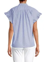 Marianna B Stripe Cotton Button-Front Shirt