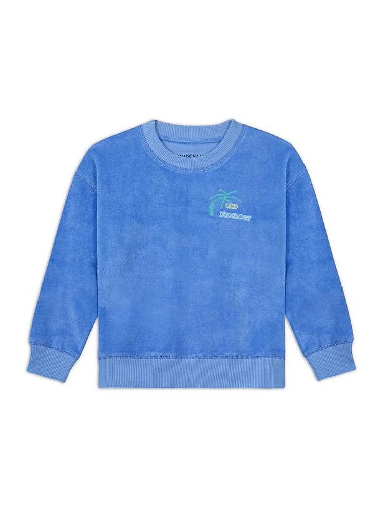 Little Boy's & Boy's Club Vacances Velour Sweatshirt