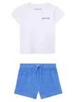 Baby Boy's 2-Piece 'Good Vibes' T-Shirt & Terry Cloth Shorts Set