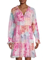 Etta Floral Cotton-Silk Minidress