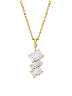 Jazz 18K-Gold-Plated & Cubic Zirconia Pendant Necklace