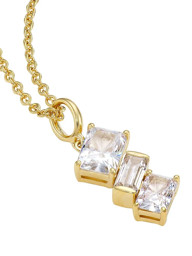 Jazz 18K-Gold-Plated & Cubic Zirconia Pendant Necklace