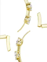 Real Love 18K-Gold-Plated & Cubic Zirconia Heart Hoop Earrings