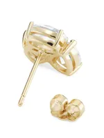 Real Love 18K-Gold-Plated & Cubic Zirconia Heart Cluster Stud Earrings