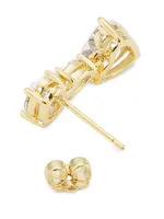 Real Love 18K-Gold-Plated & Cubic Zirconia Heart Drop Earrings