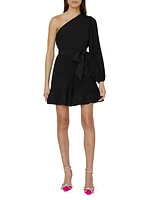 Linden Pleated One-Shoulder Minidress