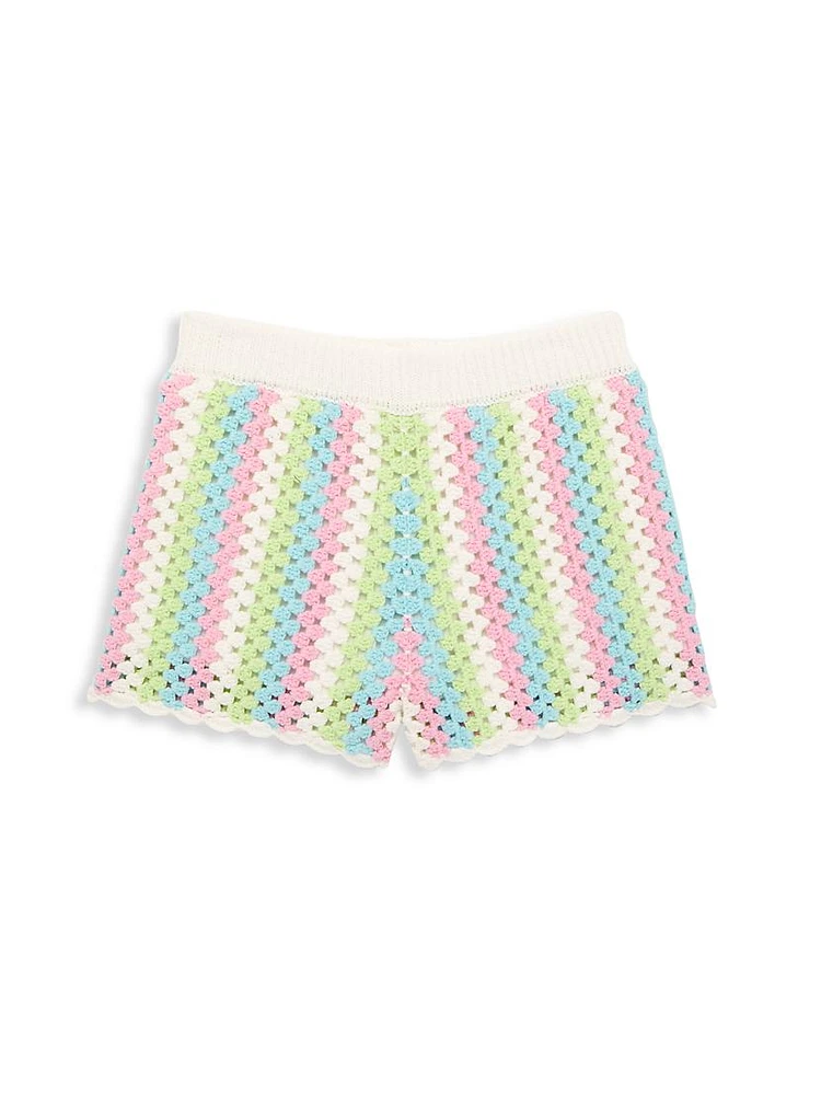 Little Girl's Crochet Knit Shorts