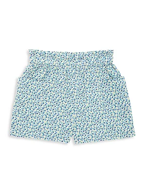 Girl's Floral Cotton Shorts