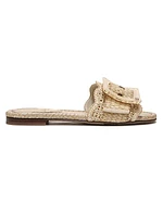 Bambi Raffia Buckle Slides