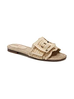 Bambi Raffia Buckle Slides