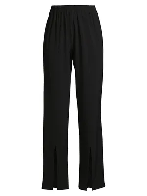 Stretch-Knit Split Hem Pants