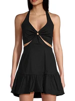 Ariel Cotton Blend O-Ring Minidress