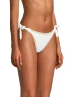 Crochet-Trim Ribbed Bikini Bottom